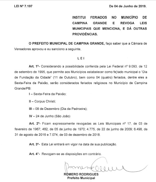lei feriados cg